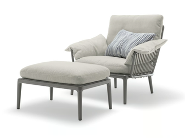 ROLF BENZ 271 YOKO - Fabric and aluminium garden armchair with armrests by Rolf Benz - view 2